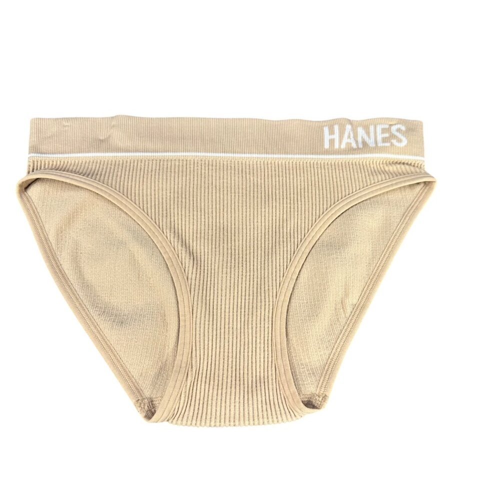 Hanes Womens Size Small Panty Bikini Ribbed Seamless Beige New Without Tags